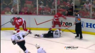 Justin Abdelkader Hit To The Head On Toni Lydman - 04/05/2013