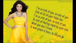 Selena Gomez - Sick of you - lyrics on screen
