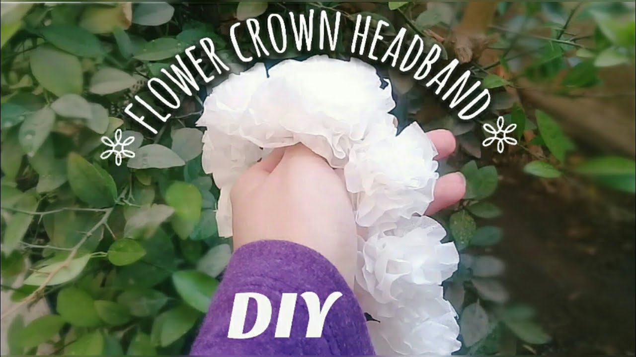 DIY 💕 flower crown headband :: only with wire and tissue paper :: easy floral headband 💕 #diy