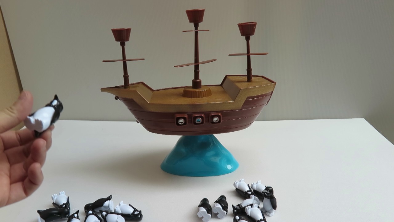 企鵝海盜船 企鵝摔不停 平衡遊戲 益智 桌遊 親子互動 團康活動 - YouTube