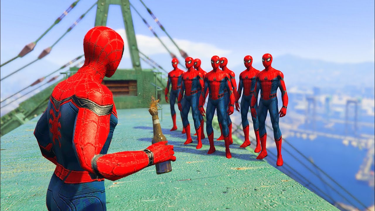 GTA 5 Crazy Ragdolls SPIDERMAN vol.8 EPIC (Euphoria Physics, Funny Moments)  Jumps/Fails & Falls - YouTube