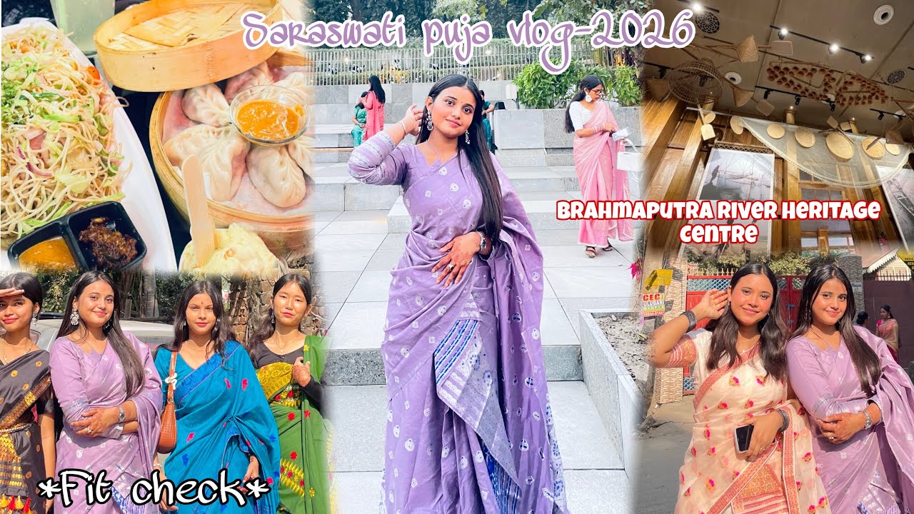 Shopping to Saraswati puja vlog😍||fit check🎀/#saraswatipuja #foods #viral #assamesevideo  #explore 