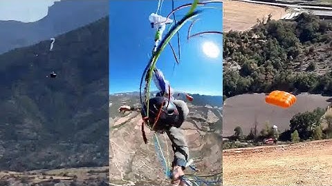 PARACAIDISTA SALVA SU VIDA IN EXTREMIS AL QUEDAR ENREDADO