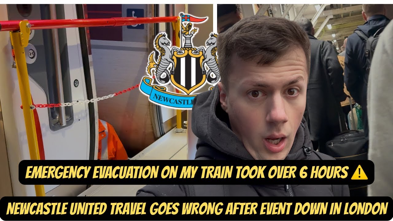 OVER 6 HOURS DELAYED ON A EVACUATED TRAIN ! NIGHTMARE Newcastle United travel vlog !!!!