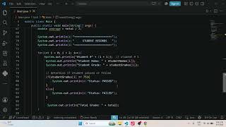 6. Java Student Grade System Printing