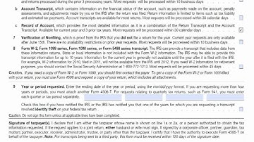 How to fill out the 4506T form.
