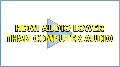 HDMI Audio Lower than Computer Audio (2 Solutions!!)