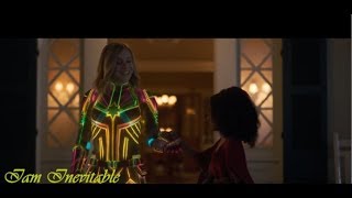 Captain Marvel Changing Suit Color Scene HD