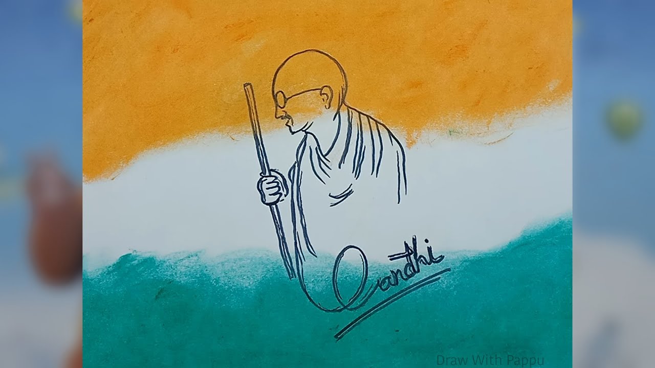 FREE  Gandhi Drawing  Mahatma Gandhi Colouring for Kids  Twinkl