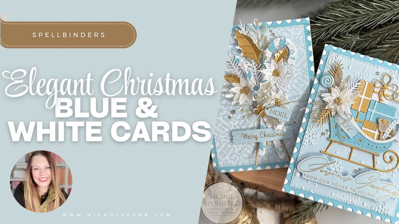 ЭЛЕГАНТНЫЕ рождественские открытки в СИНЕМ и БЕЛОМ дизайне