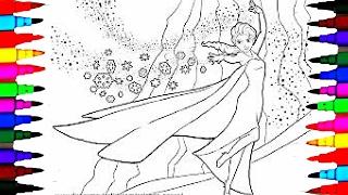Disney Frozen Princess BEST LEARNING Coloring Book Pages For Children Learning Rainbow Colors