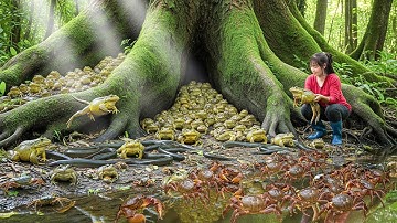 Harvest 1000kg of Frogs from the Stream to Sell the Countryside Market - Escaping the Giant Python