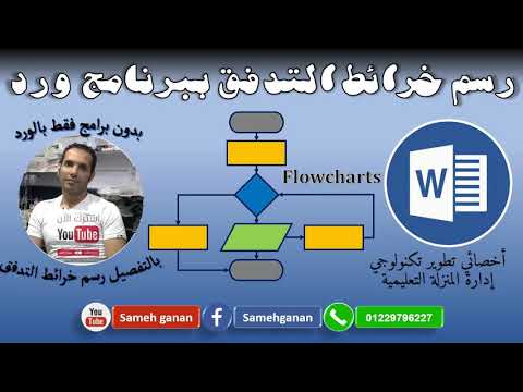 طريقة رسم خرائط التدفق ببرنامج ورد Draw flowcharts by word