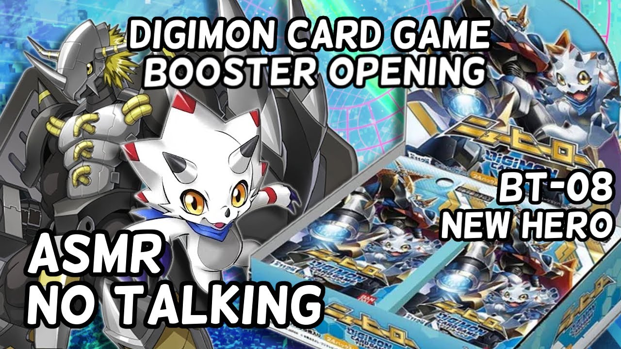 [ASMR] BT-08 New Hero | Digimon Booster Box Opening (No Talking)