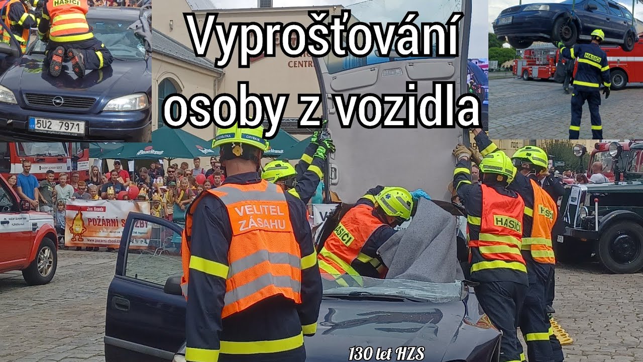 Vyproštění osoby z vozidla - ukázka - TA, VEA - PS - Plzeň Košutka