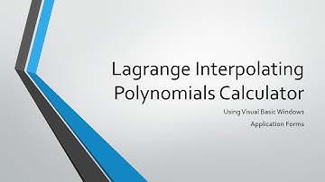 Visual Basic Lagrange Interpolating Polynomial Calculator
