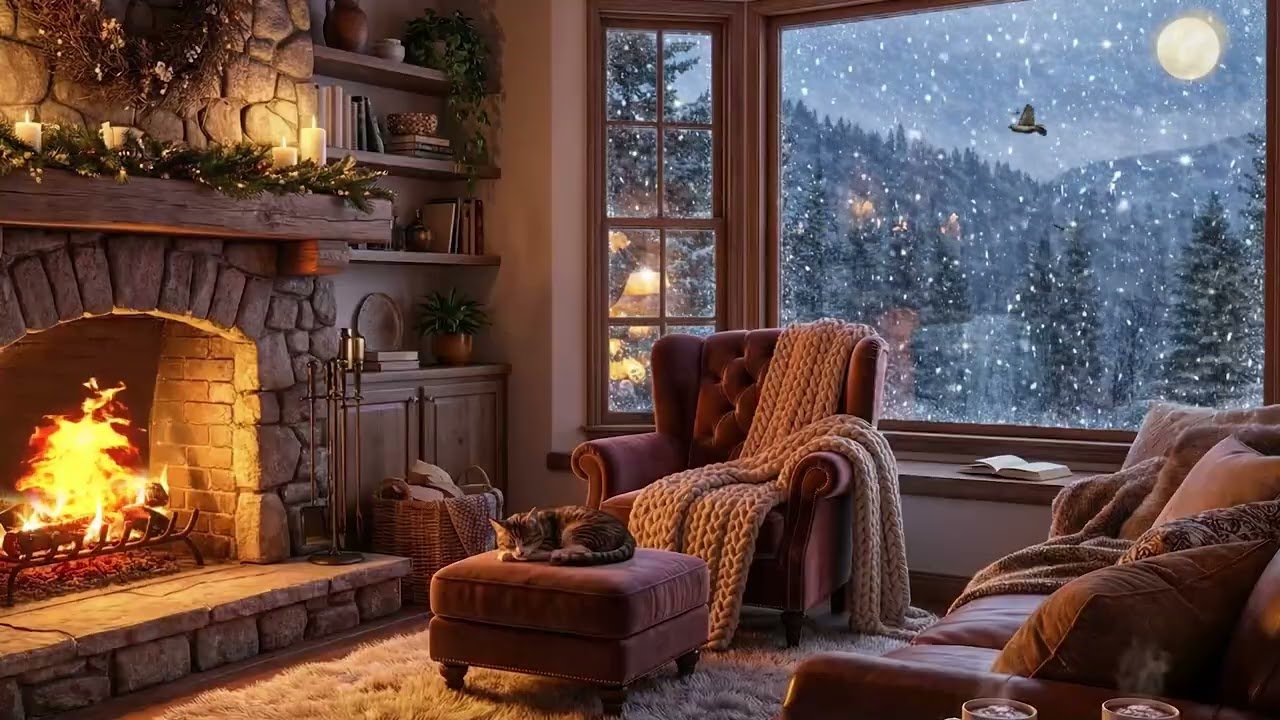 ASMR Sleep Environment with Snowfall and Wind Sounds for Natural Stress Reduction