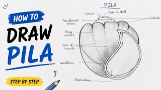 How to Draw Pila Easily | Step-by-Step Pila Diagram with Labels | Biology Practical |NEET 2027#neet  screenshot 2