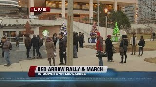 Protesters march from Red Arrow Park, Sheriff Clarke warns of 'anarchist groups'