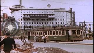 Color footage of Tokyo following WW2.  August, 1945