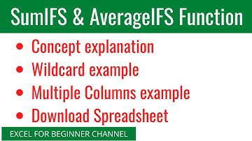 How to use SUMIFS or AVERAGEIFS functions with multiple criteria, wildcard | Excel for Beginners