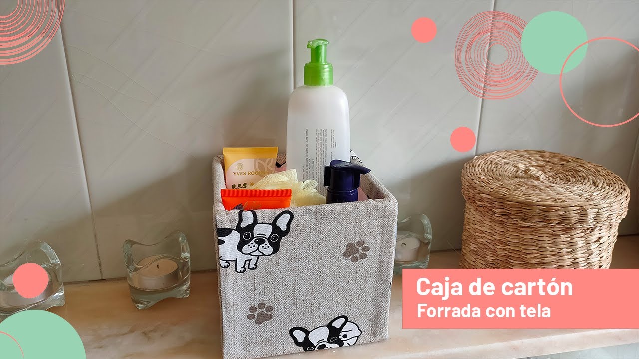Caja de cartón forrada con tela SIN COSER!