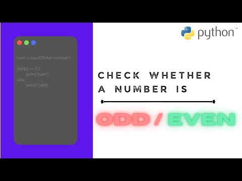 How to make a program to identify ODD/EVEN number | #python