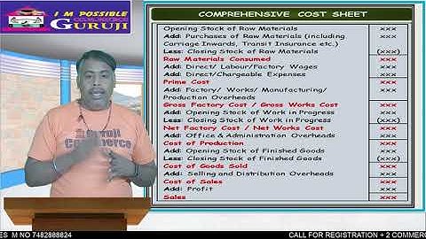 #1 Cost Sheet (Introduction) ~ Cost Accounting [For B.Com/M.Com/CA/CS/CMA #shorts
