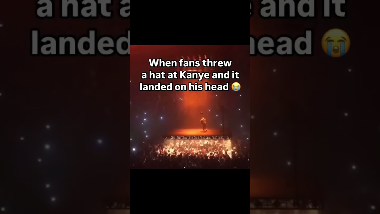 When fans threw a hat at Kanye West and landed on his head😭 