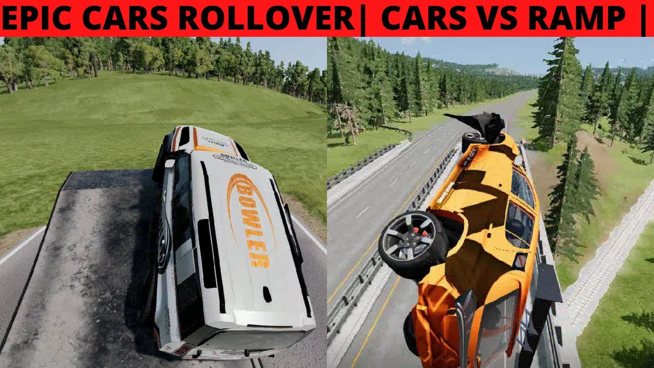Cars vs Ramp in satisfying roll overs BeamNGdrive Epic Roll Overs