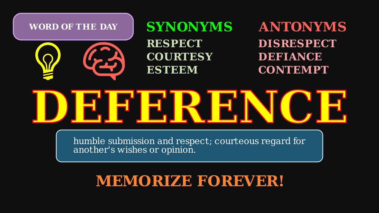 Deference: The Word for Respectful Submission 🙇‍♀️ A Key Social & Cultural Term