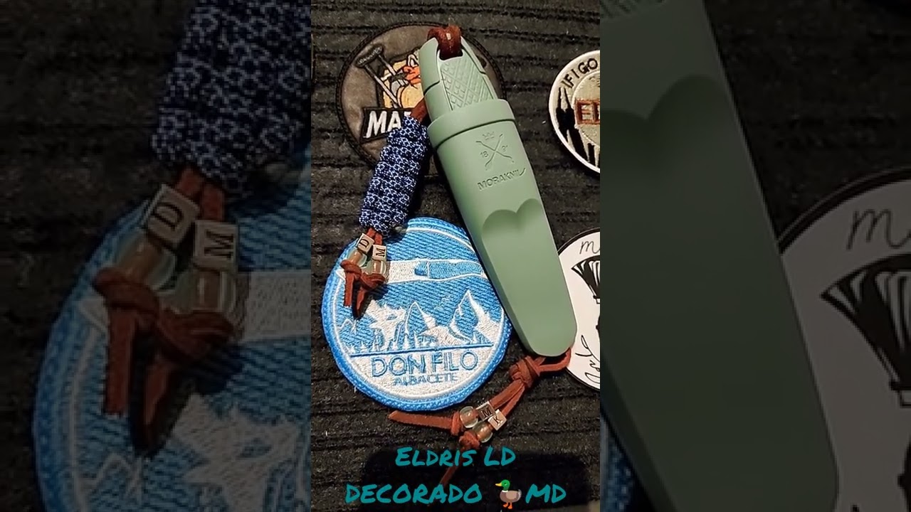 Decoración paracord 550,cuero y beads del mango y la funda del nuevo MORAKNIV ELDRIS LD. ll 