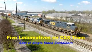 CSX Stack Train with Five GE Locomotives  - 5343, 311, 7354, 474, 173 - 2016