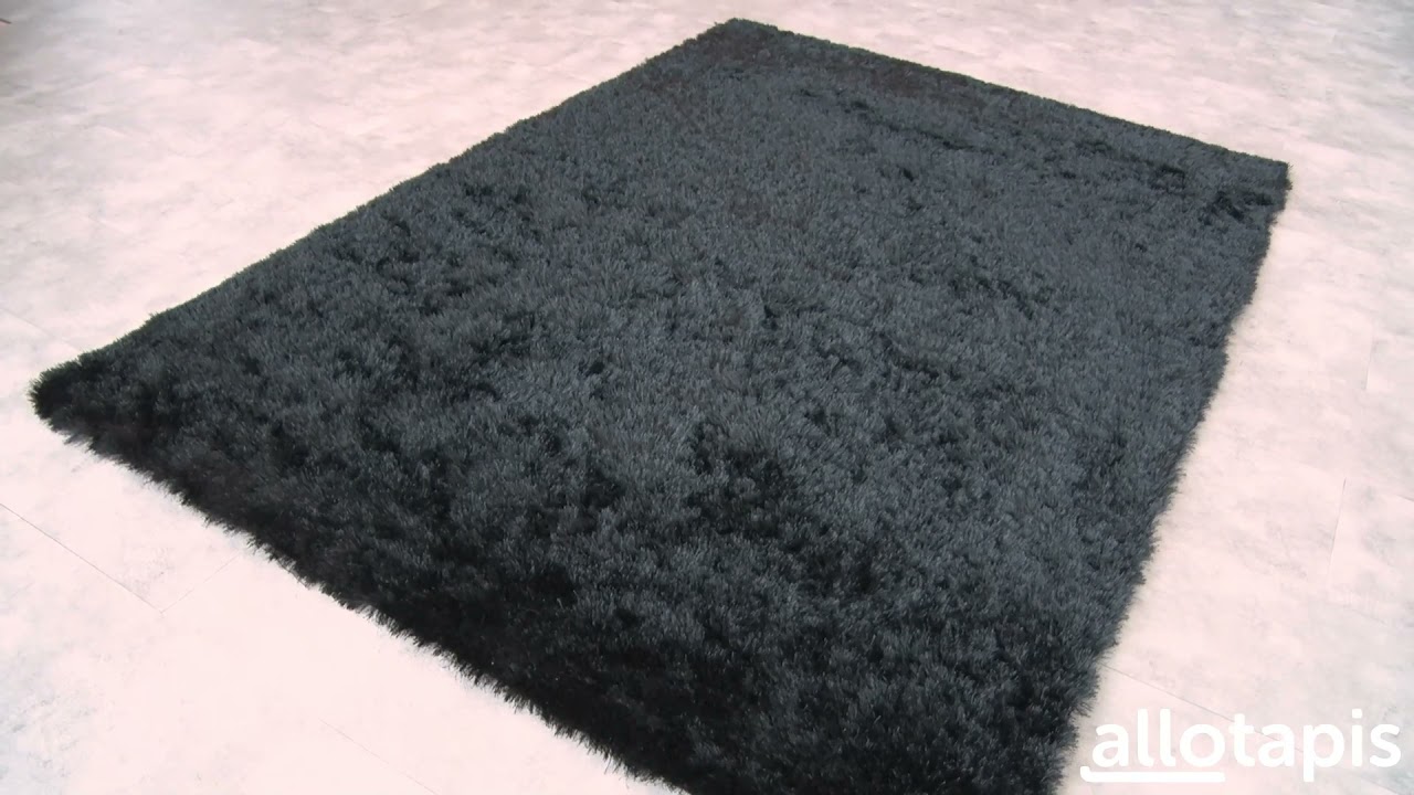 Tapis de salon uni shaggy Twist noir - INTERIEUR- DECORATION Dimensions  tapis 80 x 150 cm Coloris tapis noir