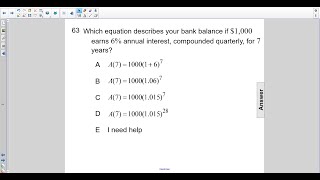 Algebra2 Exp Funcs Simple and Compound Interest Pt 2 Q63