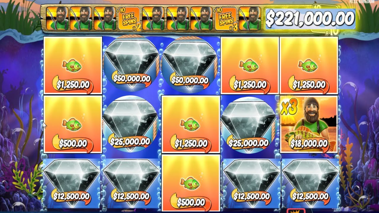 BIG BASS HOLD AND SPINNER BUY FREE SPINS HUGE WIN DIAMOND 5 SCATTER ...