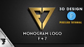 How To Make Monogram Logo Design F+7 || Pixellab Tutorial