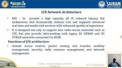 Lecture video_15EC81_Module1_LTE Network architecture_A Poonguzhali