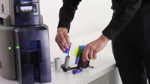 Load the Printer Ribbon and Cleaning Sleeve   SD460 with Laminator