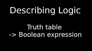 Deriving a Boolean expression from a truth table (Sum of products)