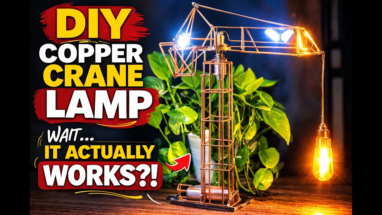 DIY Copper Crane Lamp – Wait… It Actually Works?! - YouTube