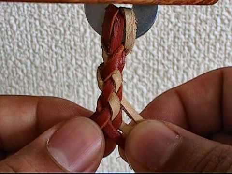 革ヒモの編み方 ６つ組み 023 簡単 レザークラフト動画 Youtube