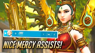 ⭐️ 42 Assists, 3200 Damage Boosted, 17000 Healing ⭐️ Intense Mercy Match! - Overwatch 2