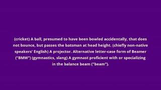what is the meaning of beamer
