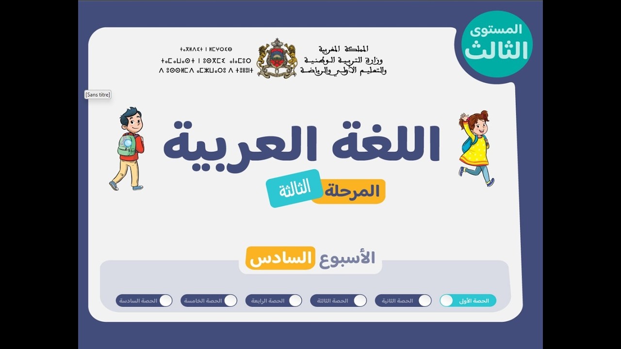 التعليم الصريح : المستوى الثالث اللغة العربية : المرحلة 3 - الأسبوع 6 - الحصة 1