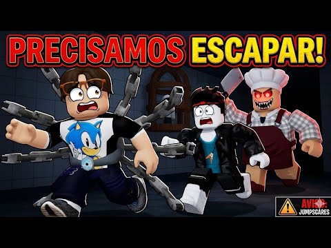 FUGINDO DO BOB, O AÇOUGUEIRO NO ROBLOX 😱 ELE QUASE ME PEGOU!