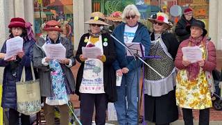 On International Women's Day Raging Grannies sing for Abortion Rights