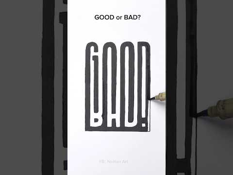 What did you see first - GOOD or BAD? #shorts #art #drawing #satisfying #illusion