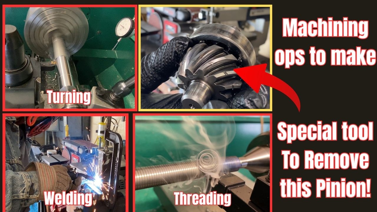 Special tool for final drive pinion removal. Turning, boring, threading, welding. Part 1