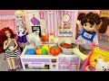 Baby doll and Disney Princess Ariel, Elsa. Kitchen cooking food toys & surprise capsule